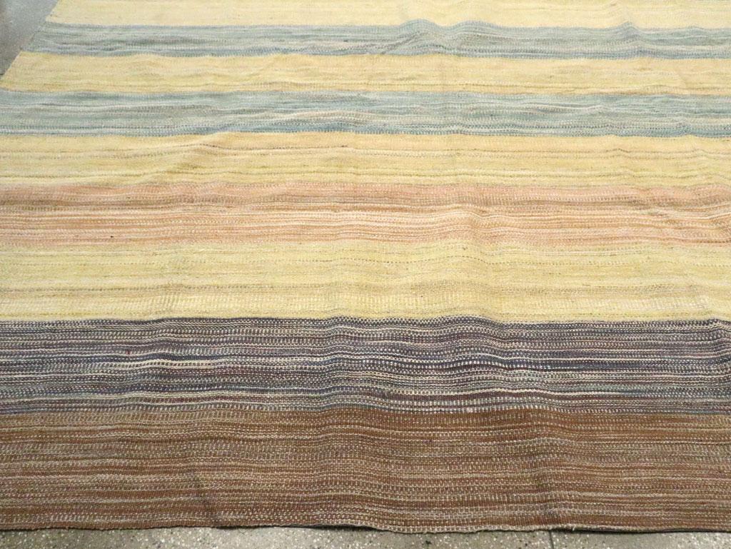 Contemporary Handmade Turkish Flatweave Kilim Oversize Carpet For Sale 1