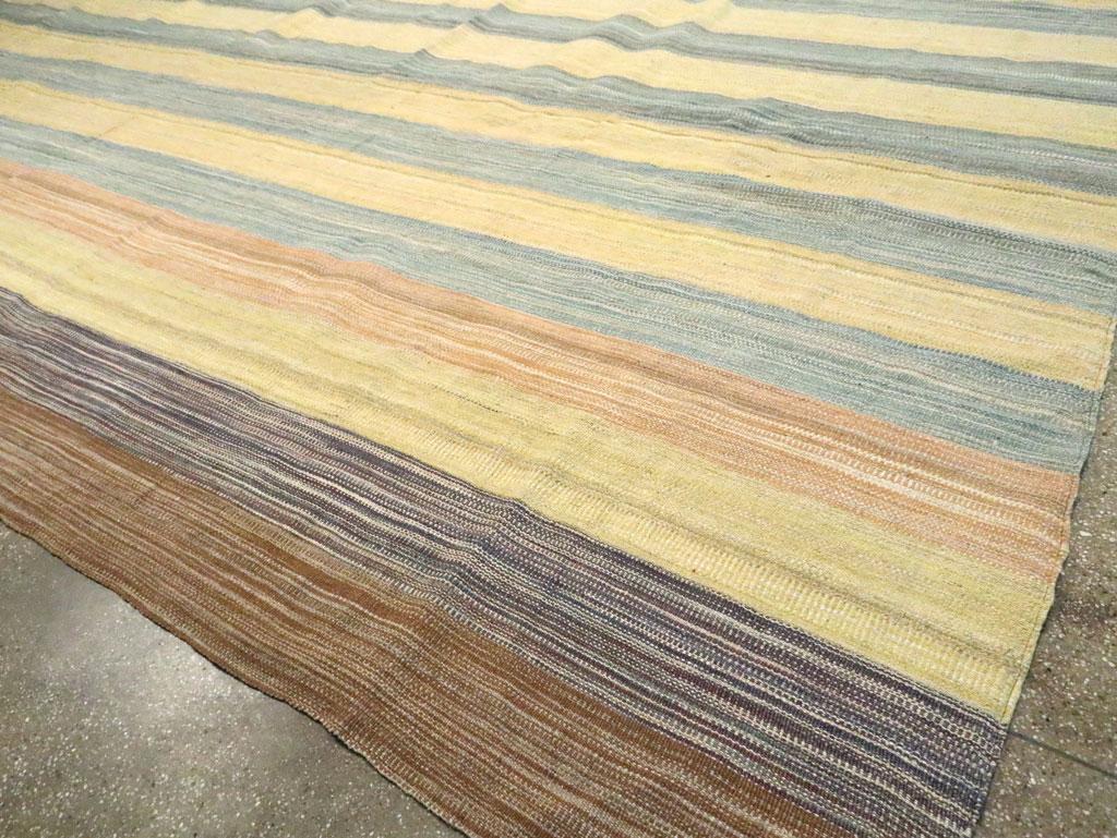 Contemporary Handmade Turkish Flatweave Kilim Oversize Carpet For Sale 2