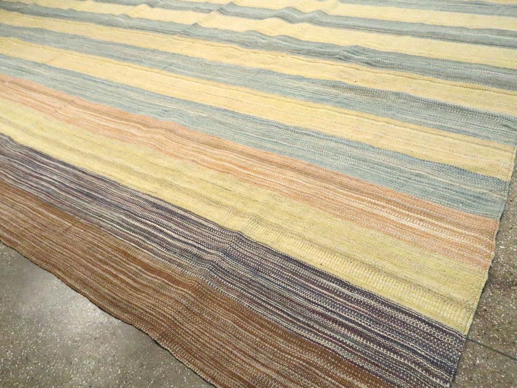Contemporary Handmade Turkish Flatweave Kilim Oversize Carpet For Sale 2