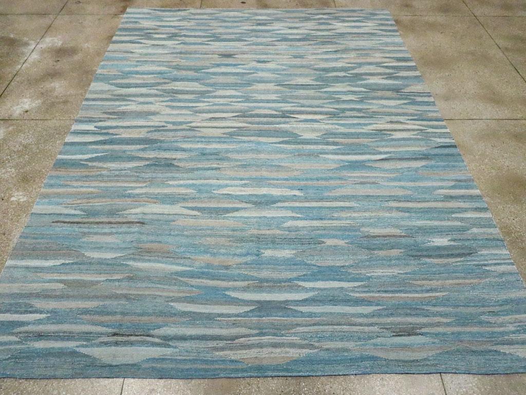 Hand-Woven Contemporary Handmade Turkish Flatweave Kilim Room Size Carpet For Sale