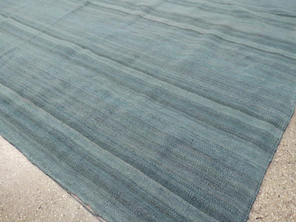 Wool Contemporary Handmade Turkish Flatweave Kilim Room Size Carpet For Sale