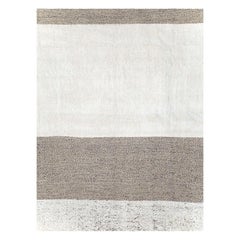 Contemporary Handmade Turkish Flatweave Kilim Room Size Rug in White and Brown