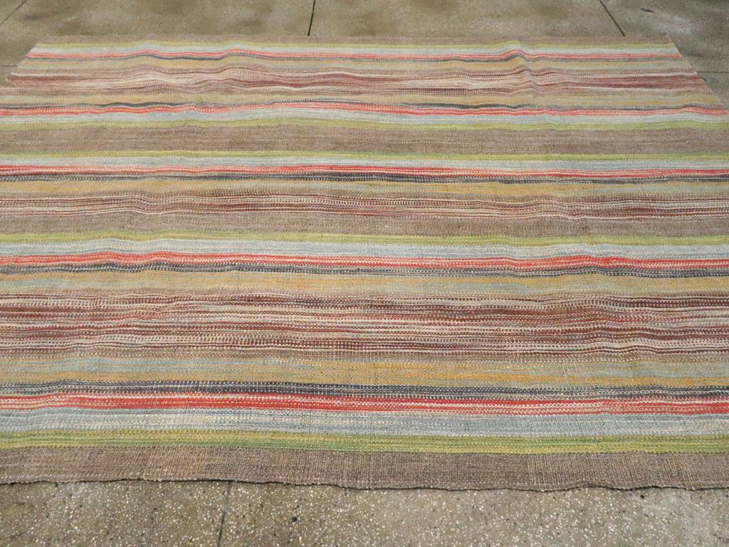 Wool Contemporary Handmade Turkish Flatweave Kilim Small Room Size Carpet For Sale