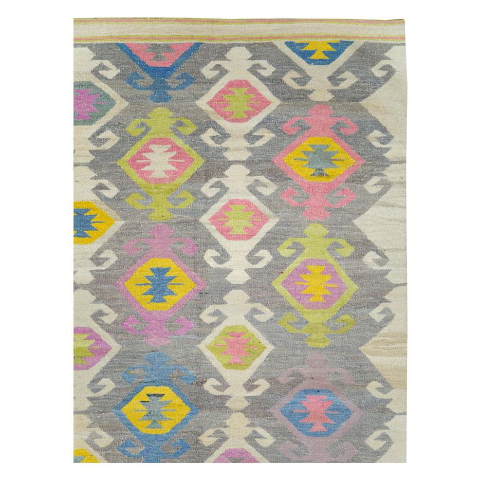 blue yellow pink rug