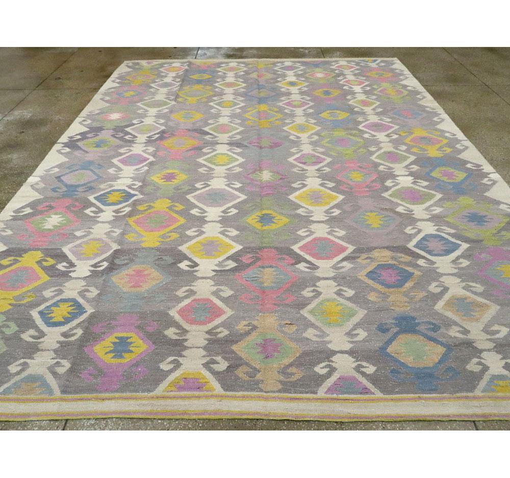 pink blue green rug