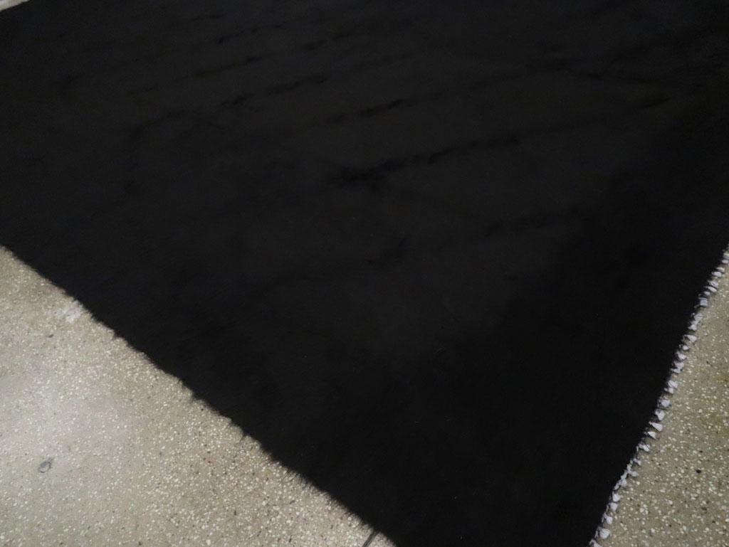 Contemporary Handmade Turkish Mohair Room Size Carpet in Black For Sale 3