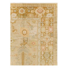 Contemporary Handmade Turkish Oushak Room Size Carpet