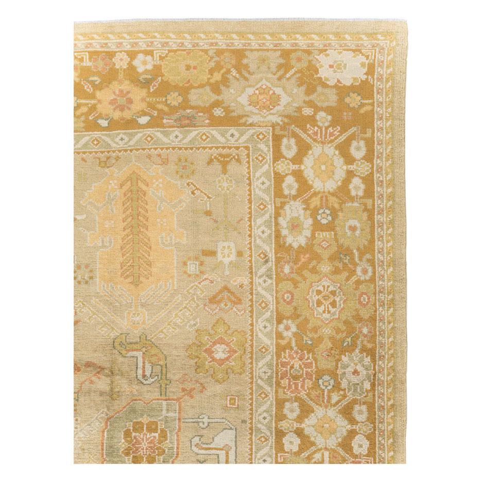 Modern Contemporary Handmade Turkish Oushak Room Size Carpet For Sale