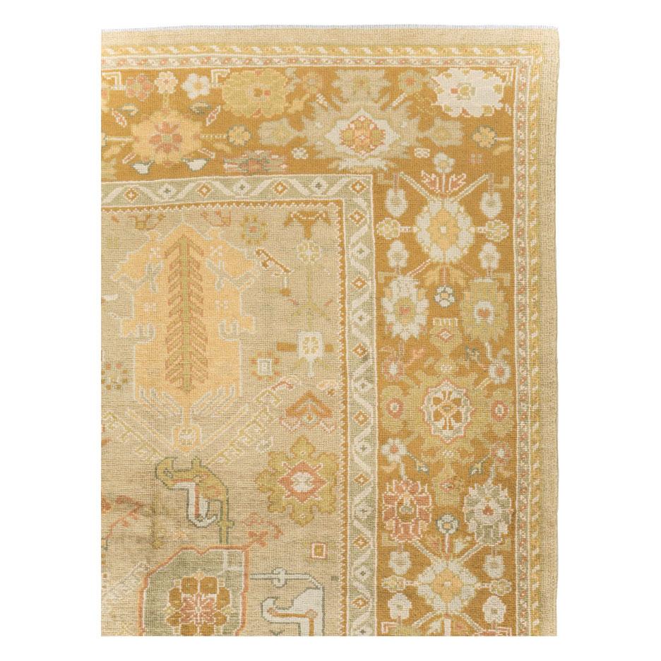 Modern Contemporary Handmade Turkish Oushak Room Size Carpet For Sale