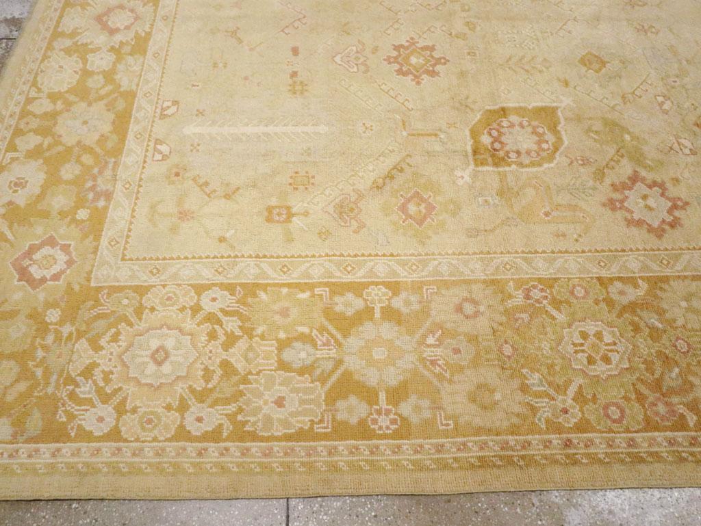 Contemporary Handmade Turkish Oushak Room Size Carpet For Sale 1