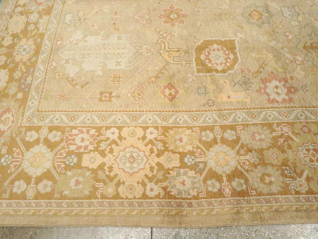 Contemporary Handmade Turkish Oushak Room Size Carpet For Sale 1