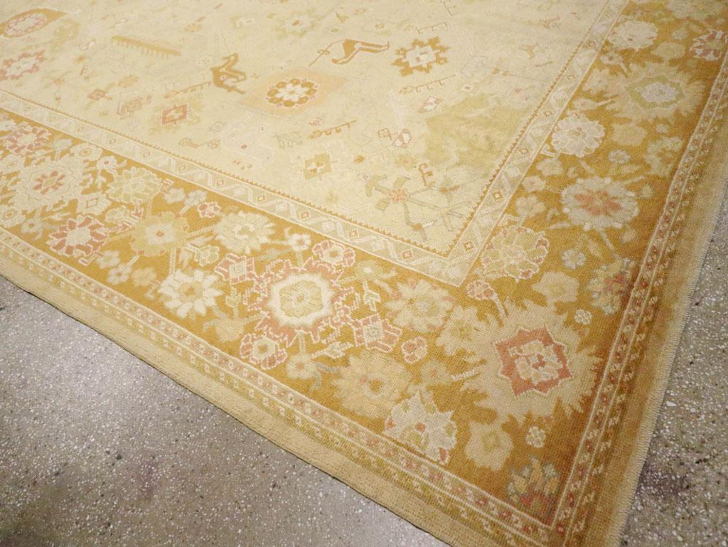 Contemporary Handmade Turkish Oushak Room Size Carpet For Sale 2