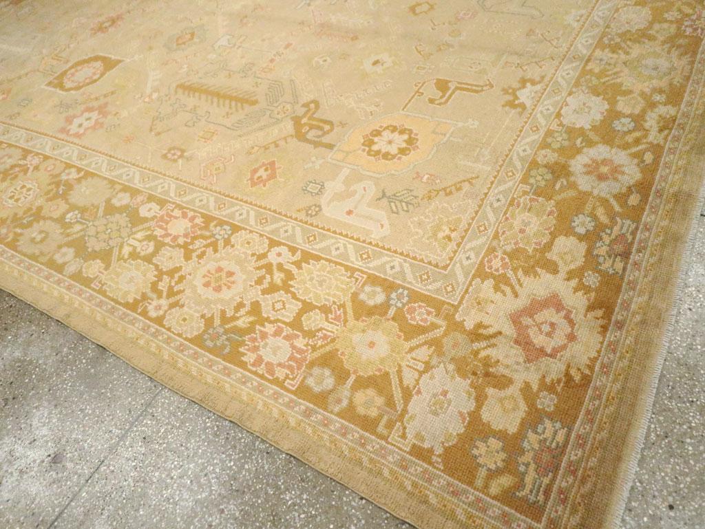 Contemporary Handmade Turkish Oushak Room Size Carpet For Sale 2