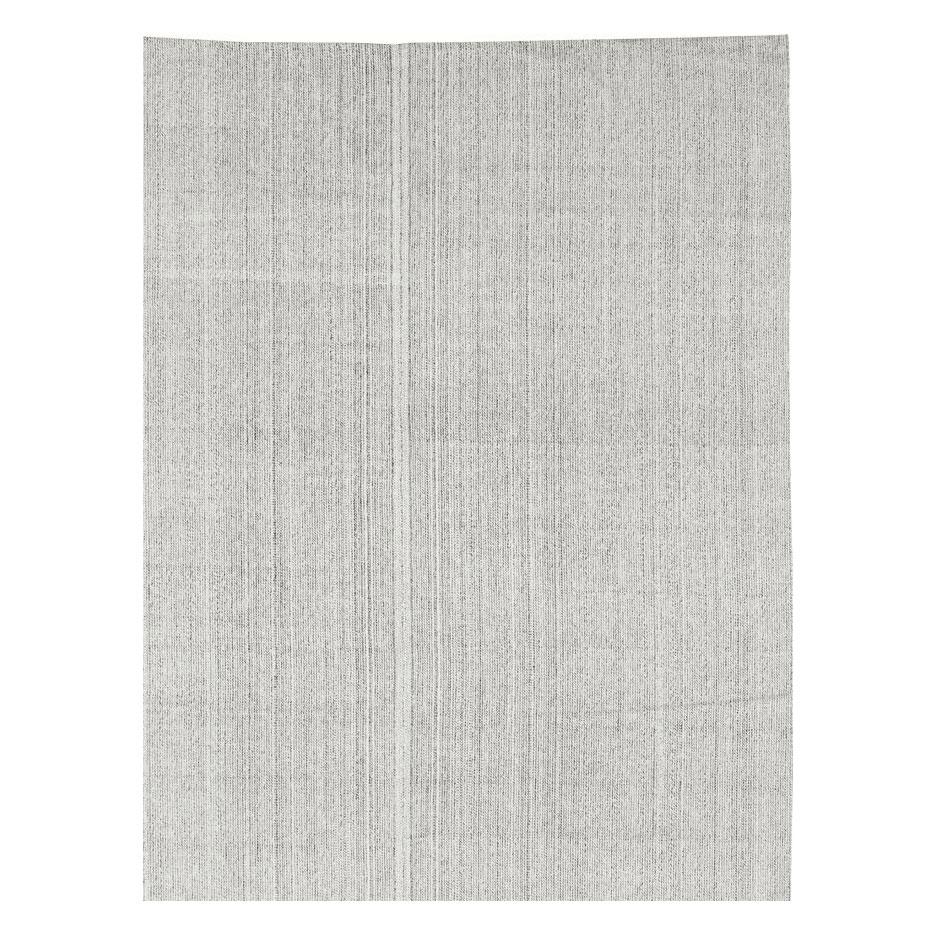 Modern Contemporary Handmade Turkish Oversize Rug in White and Brown For Sale