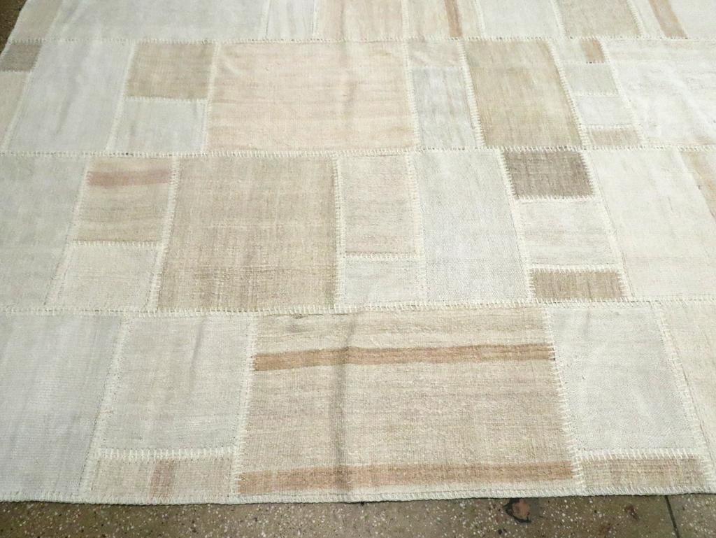 Contemporary Handmade Turkish Patchwork Style Flatweave Kilim Large Carpet For Sale 1