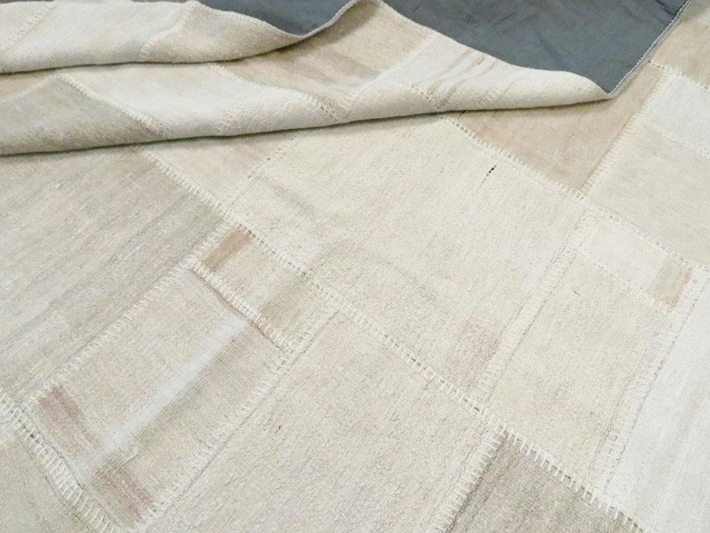 Contemporary Handmade Turkish Patchwork Style Flatweave Kilim Large Carpet For Sale 3