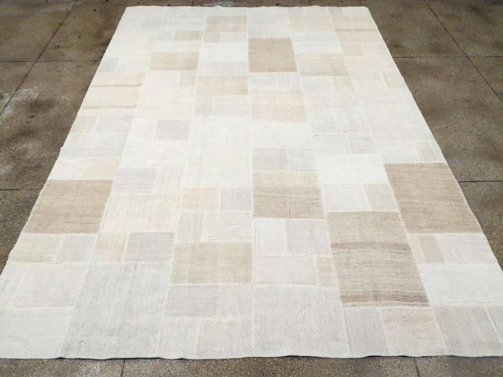 Hand-Woven Contemporary Handmade Turkish Patchwork Style Flatweave Kilim Room Size Carpet For Sale
