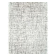 Contemporary Handmade Turkish Room Size Carpet in White & Grey