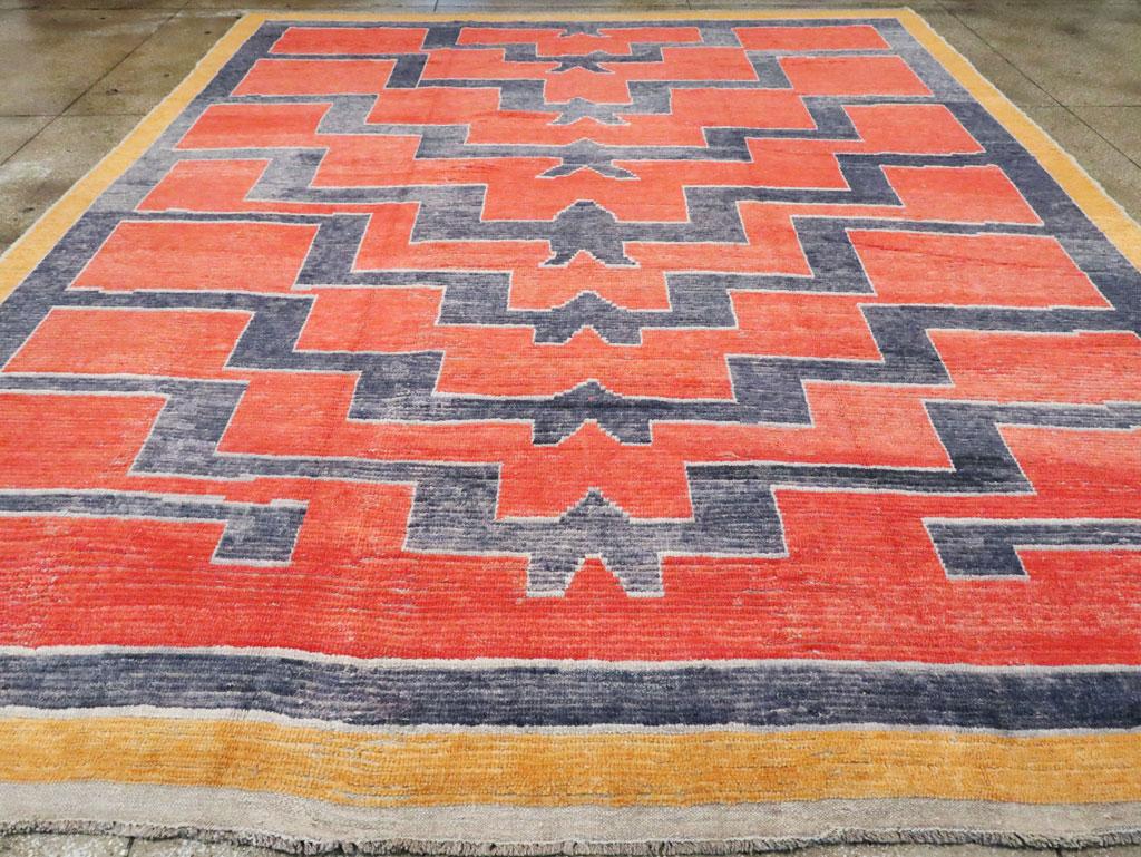 Alfombra turca contemporánea hecha a mano de gran tamaño en color óxido Anudado a mano en venta