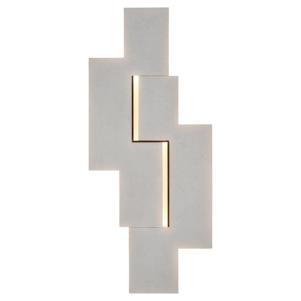 Contemporary Handmade Wall Lamp HYMNIA Geometric Marble/Brass Facade by Anaktae