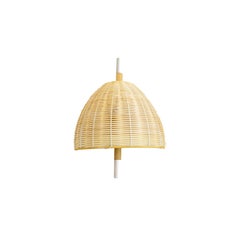 Contemporary, Handmade Wall Lamp, Natural Rattan, White, Mediterranean Objects