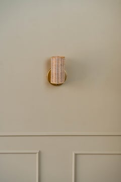 Contemporary, Handmade, Wall Lamp, Rattan Cylinder, by Mediterranean Objects