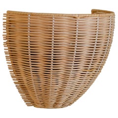 Contemporary Handmade Wall Sconce in Natural Rattan by Mediterranean Objects