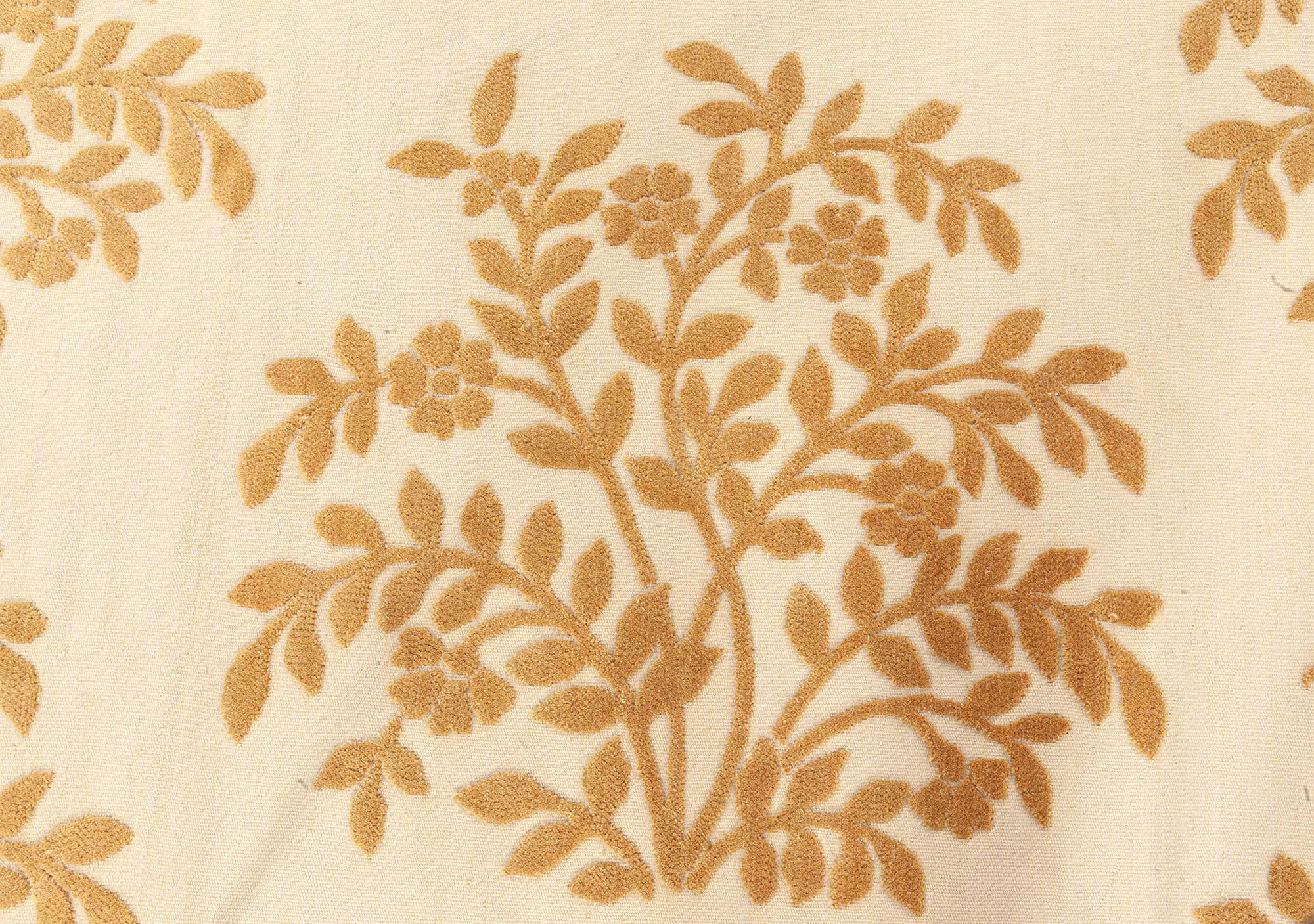 Aubusson Tapis contemporain en laine fait à la main marron et orange par Doris Leslie Blau en vente