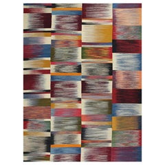 Vintage Contemporary Handwoven Flat-Weave Persian Kilim Rug