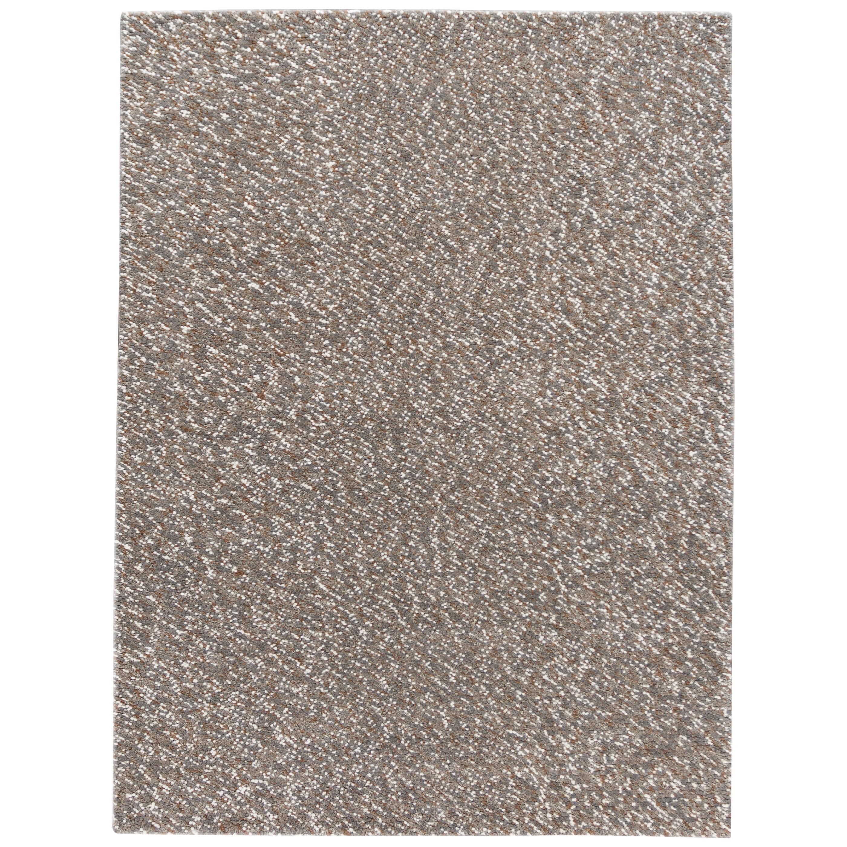 Tapis contemporain en laine grise texturée tissée à la main en vente