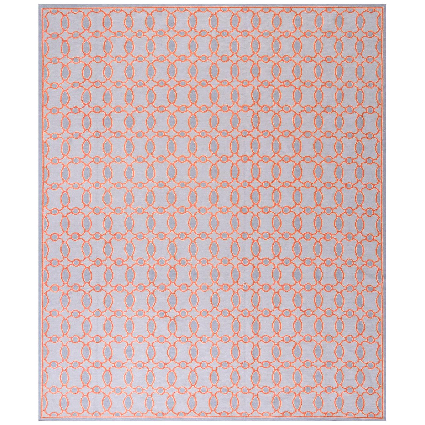 Zeitgenössischer handgewebter Flachgewebe-Teppich mit Nadelspitze (6' x 9' 183 x 274 cm)