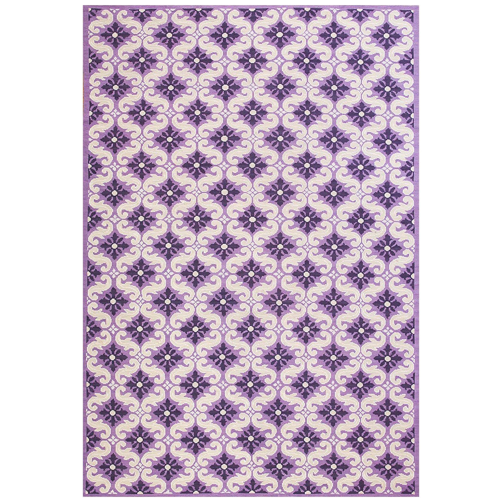 Zeitgenössischer handgewebter Flachgewebe-Teppich mit Nadelspitze (6' x 9' 183 x 274 cm)