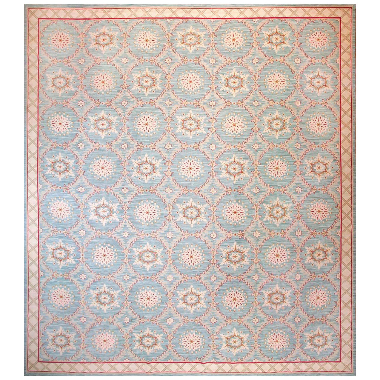 Zeitgenössischer handgewebter Flachgewebe-Teppich mit Gobelinstickerei (6' x 9' 183 x 274 cm)