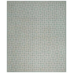 Zeitgenössischer handgewebter Flachgewebeteppich mit Gobelinstickerei  (6' x 9' 183 x 274 cm)
