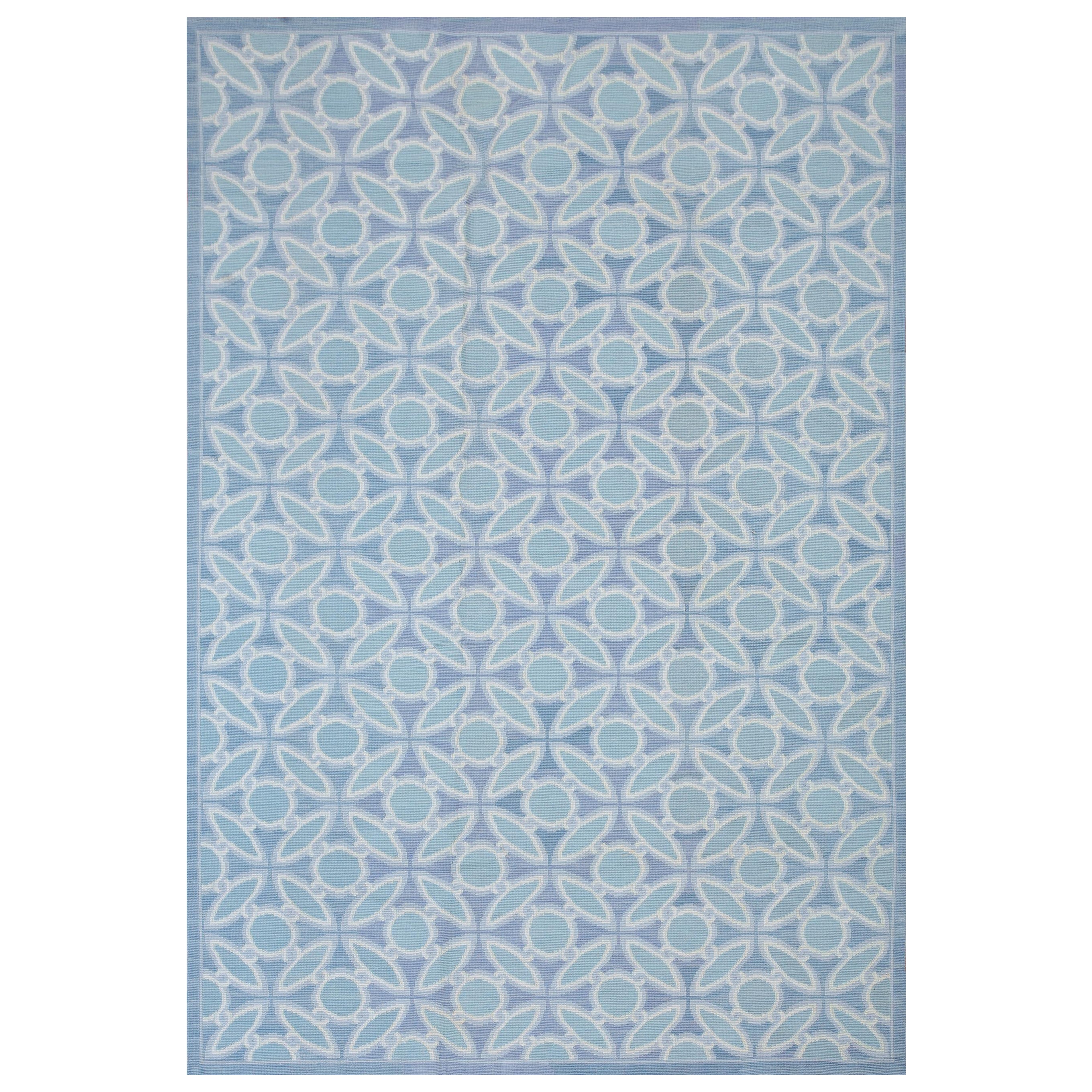 Zeitgenössischer handgewebter Flachgewebe-Teppich mit Nadelspitze  (6' x 9' - 183 x 274 cm)