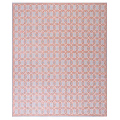 Contemporary Handwoven Needlepoint Flat Weave Carpet 6' x 9'