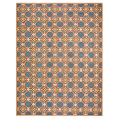 Zeitgenössischer handgewebter Flachgewebe-Teppich mit Gobelinstickerei ( 9' x 12' - 275 x 365 cm