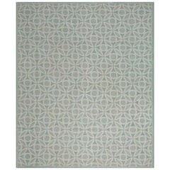 Zeitgenössischer handgewebter Flachgewebe-Teppich mit Nadelspitze