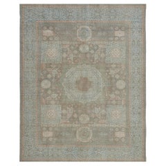 Contemporary Handwoven Revival Agra-Style Wool Rug