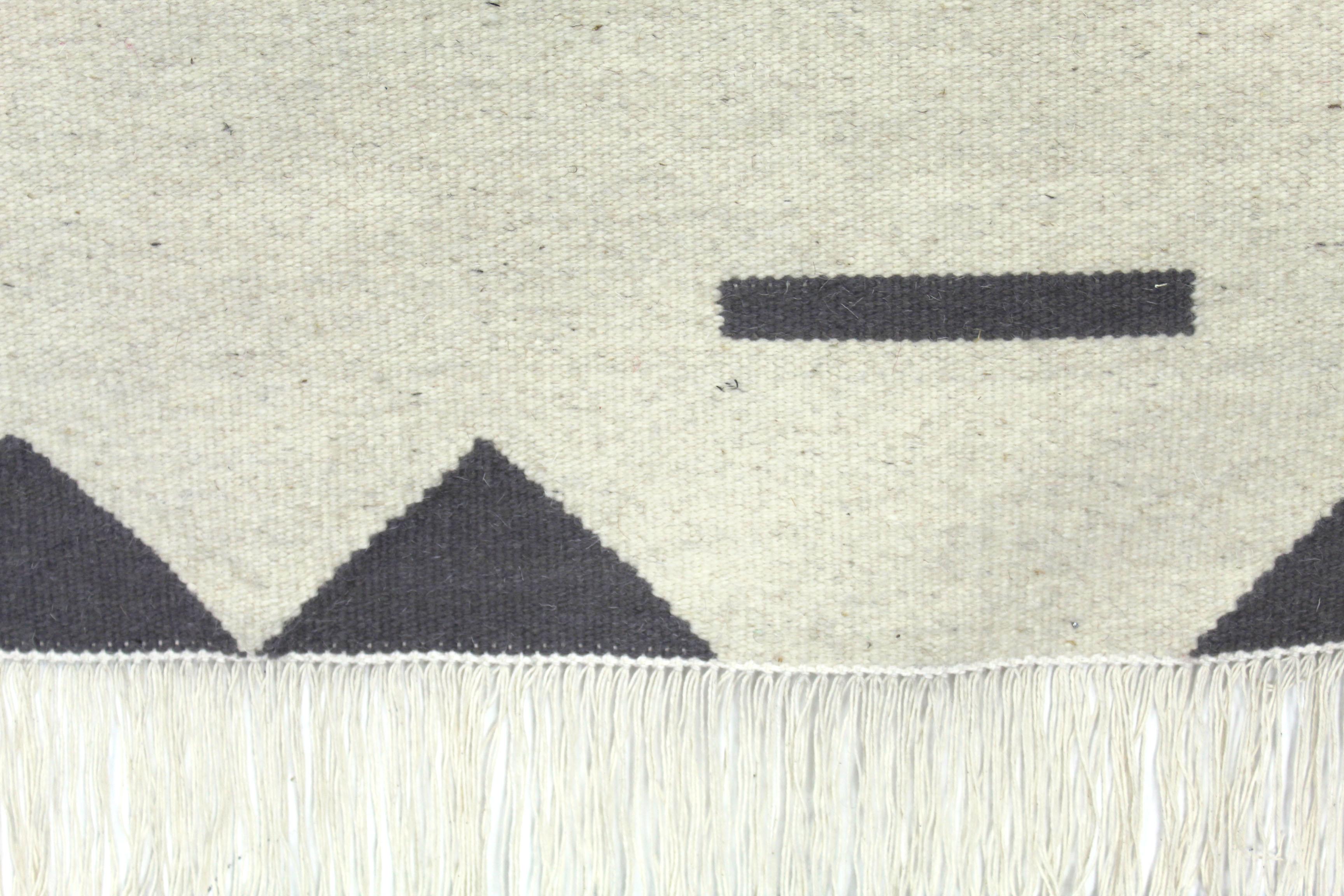 Hand-Woven Contemporary Handwoven, Wool Rug / Kilim, Natural Dye