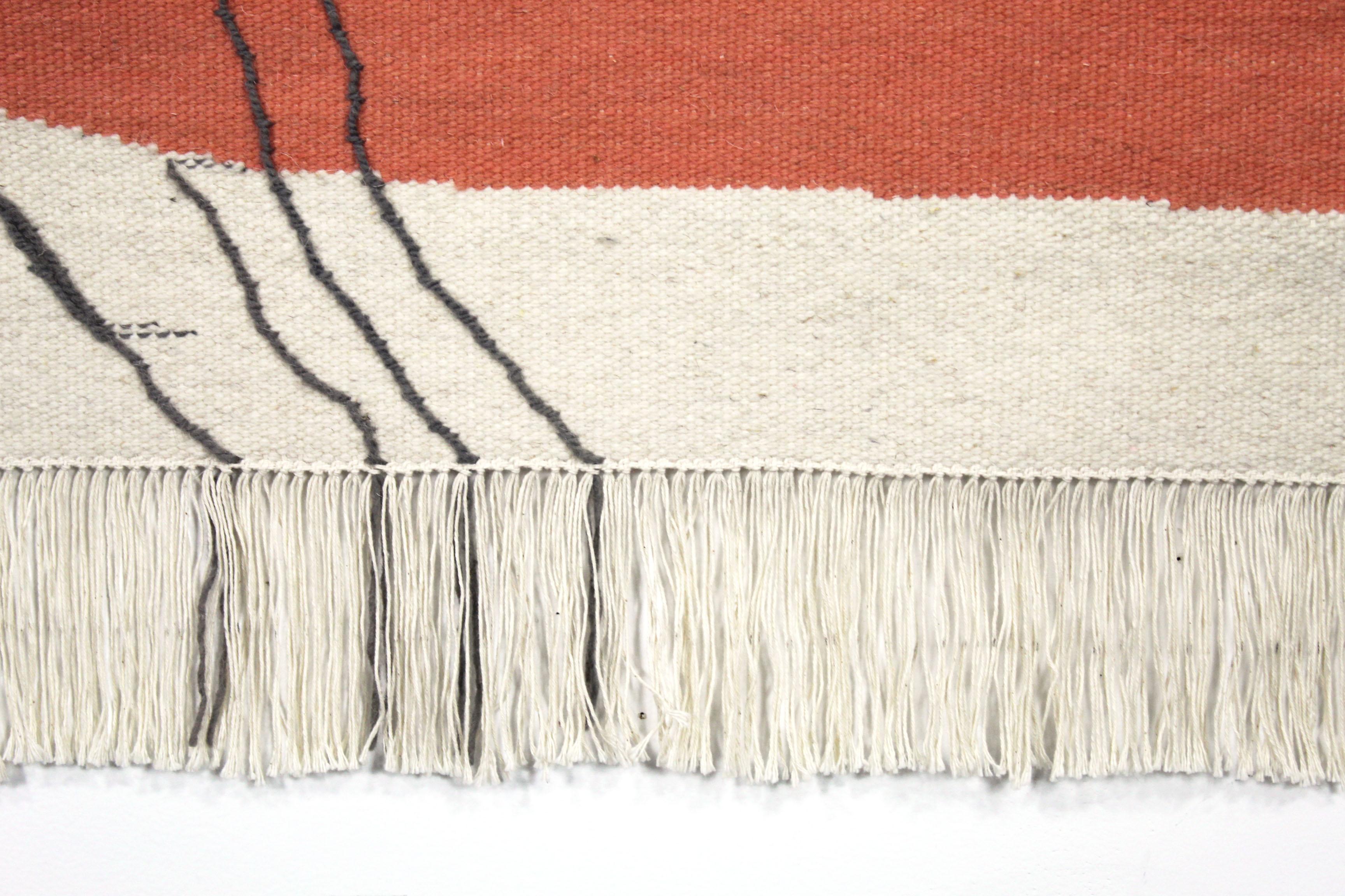 Contemporary Handwoven, Wool Rug / Kilim, Natural Dye In New Condition For Sale In Brooklyn, NY