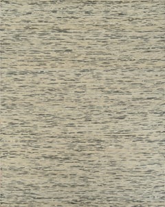 Contemporary Handwoven Wool Rug Smoke Beige & Smoke Grey Organic Textured Design