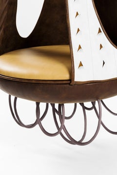 Contemporary Hanging Leather Chair