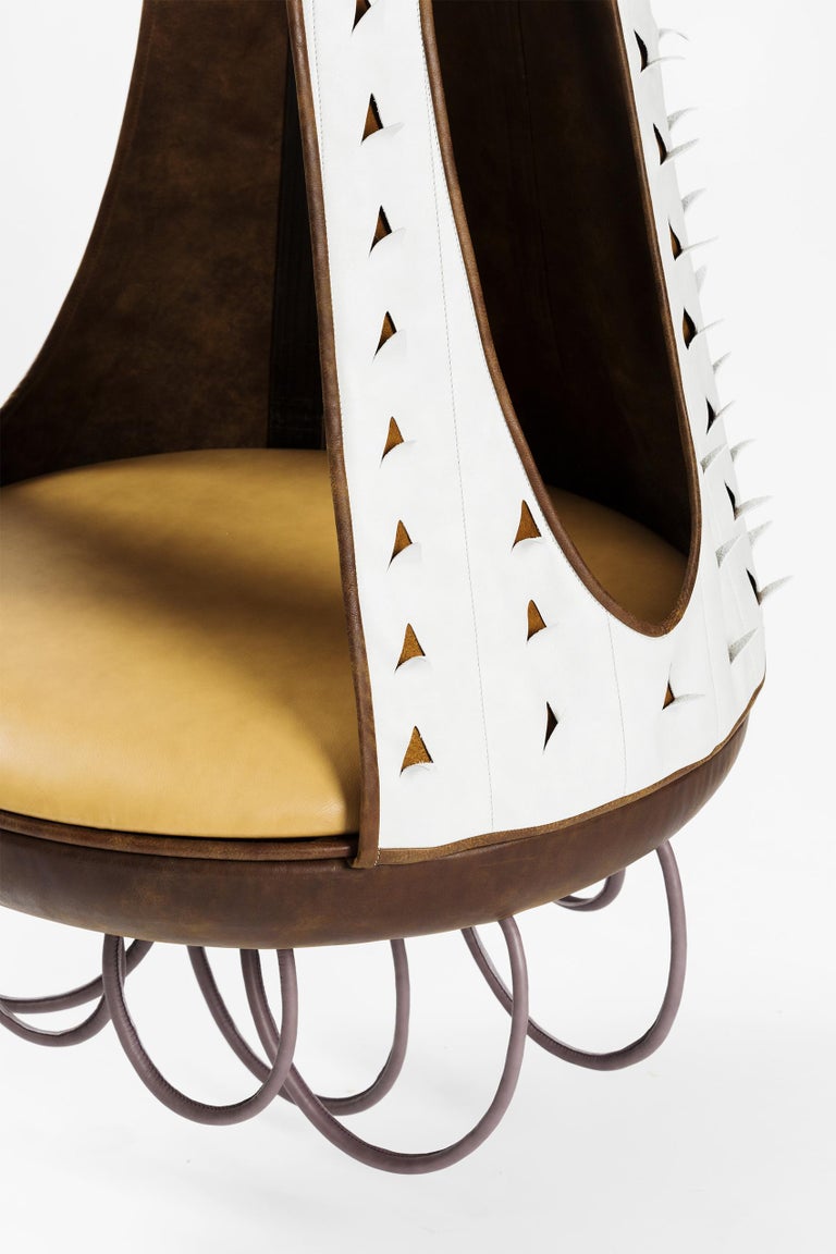Contemporary Hanging Leather Chair For Sale at 1stdibs