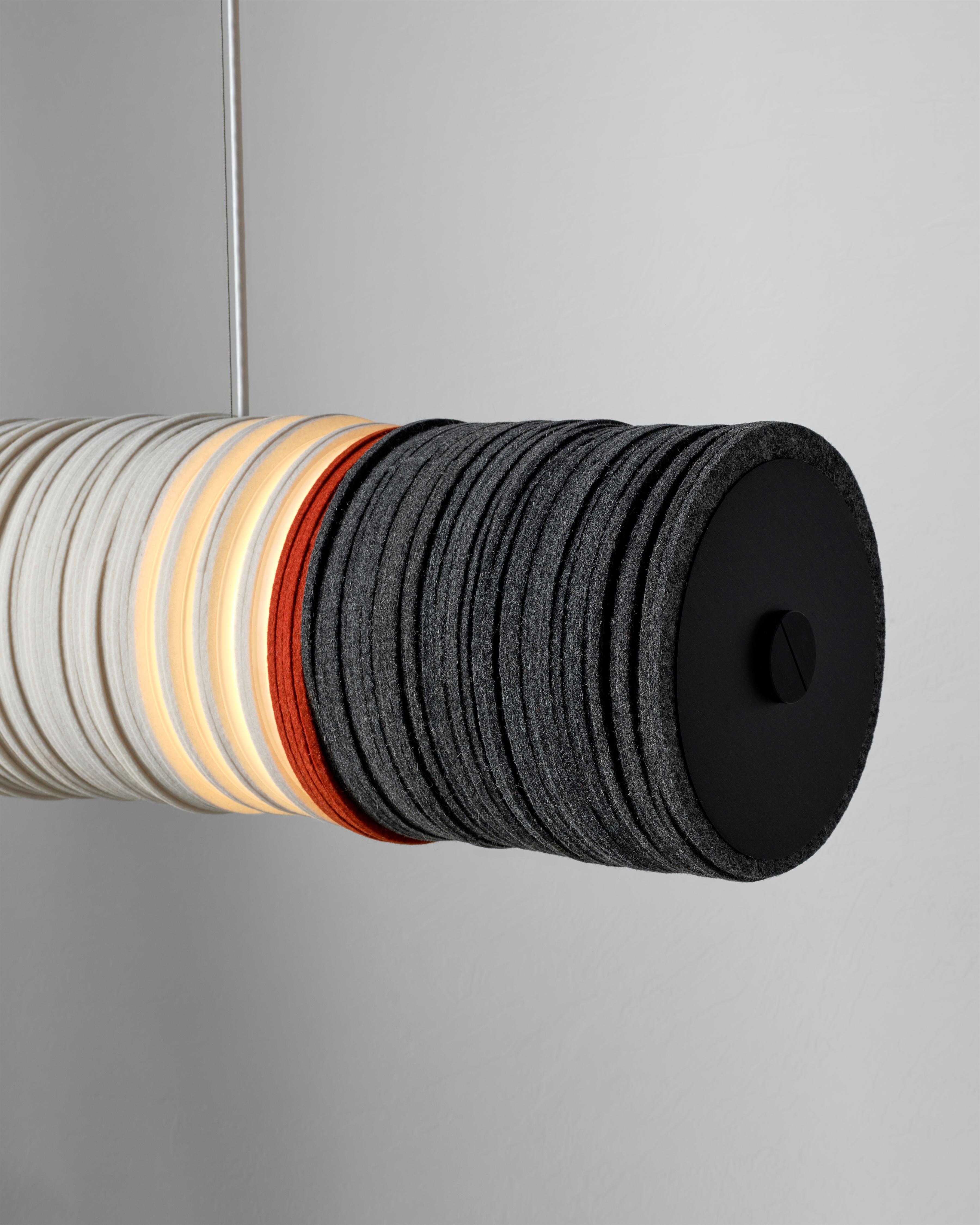Canadian Contemporary Hanging Light in Felt, Sarah Coleman in Stackabl, Canada, 2022 For Sale