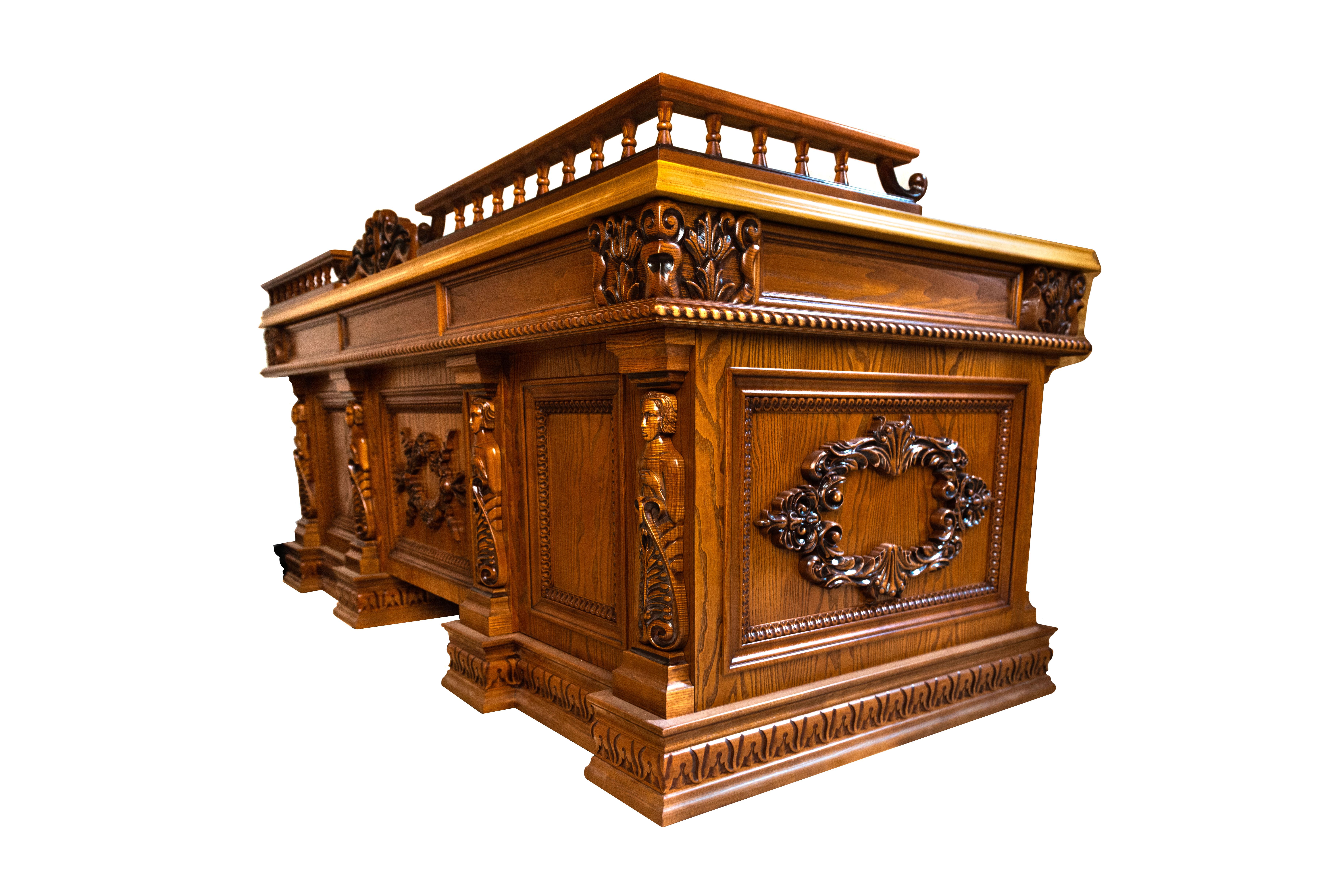 American Classical Contemporary Harden Furniture Executive Ash Solid Wood Office Desk For Sale