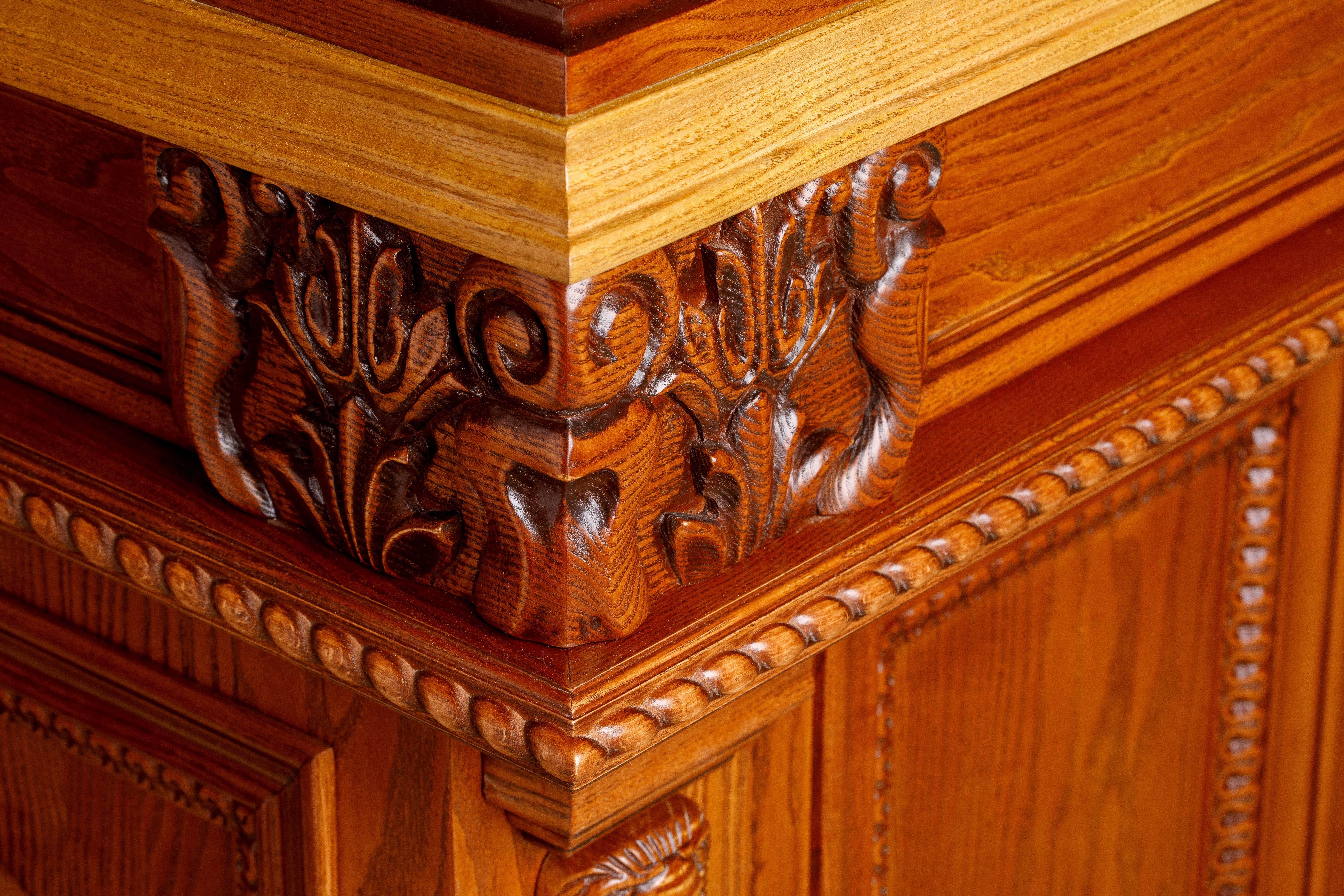 Woodwork Contemporary Harden Furniture Executive Ash Solid Wood Office Desk For Sale