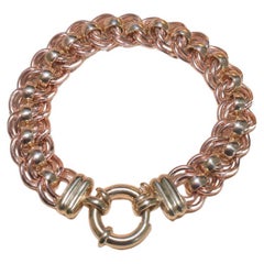 Contemporary Heavy Two-Toned Yellow And Rose Gold ‘Rollo’ Bracelet - 58 Grams