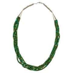 Native American 5-Strand Sonoran Gold Turquoise Beaded Necklace