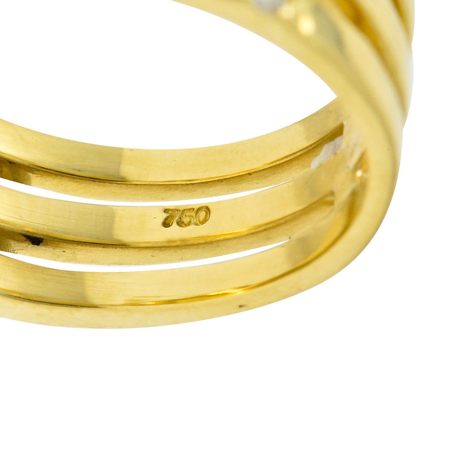 Zeitgenössischer Heliodor Goldener Beryll Diamant Halo 18 Karat Gold Cocktail-Ring 4